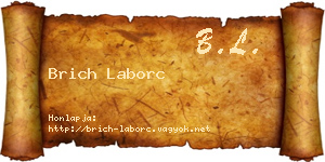 Brich Laborc névjegykártya